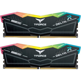 Memória RAM UDIMM TEAMGROUP T-Force Delta RGB 16GB (2x8GB) DDR5-6000MHz (AMD Expo/Intel XMP) CL38 (38-38-38-78) 1.25V Preta